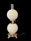 Vintage Ef   Ef Hobnail Milk Glass Double Globe Lamp Complete Chicago 1970   s Euc