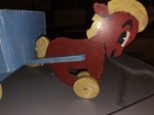 Vintage Wooden Horse Pull Toy Primitive Folk Art Antique Pull Toy