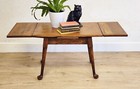 Rustic Draw Leaf Solid Wood Coffee Table  Vintage Extending Splay Leg Side Table