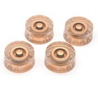 4x Guitar Speed Dial Knobs 24 Fine Splines Amber Black Gold For Lp Usa Imperial