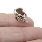 4 Silver Leaf Pendant Pinch Bails  Elegant Botanical Design For Jewelry Making