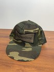 Budweiser Beer Camo Trucker Patch Snapback Adjustable Hat Cap Usa Vintage