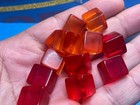 Box Of 12 Vintage Lucite Qubes       6 Orange      -6 Red      lu-12
