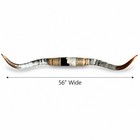 Sculptural Mounted Longhorn Horns 56    Wide Western Ranch Wall Decor Rustic Home