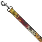 Dog Leash 6-feet Swirl Mix Gray multi Color Wide 1 5 