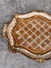 Vintage Italian Florentine Tray Gold And Red Wood Made In Italy 18 5x13 5 Large