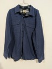 425 L l bean Men s L Traditional Fit Blue Solid Flannel Long Sleeve Button-up
