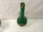 Antique Vintage Drink barbers Bottle Mint Green    gold Good Luck   