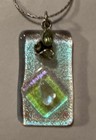 Vintage Sterling Silver 925 Dichroic Glass Necklace 15      Matching Earrings Set
