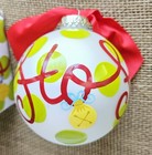 New Coton Colors Christmas Ball Ornament Ho Ho Ho Red   Green 4 