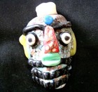 Ancient Phoenician Colorful Face Red Nose Beard Mosaic Glass Bead Pendant 647