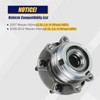  513294 Front Wheel Bearing And Hub Assembly Compatible With Nissan Altima 