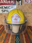 Vintage Yellow Bullard Firedome Fire Helmet With Clear Face Shield