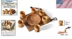 Christian Communion Cup Set  6 Mini Olive Wood Cups   Wooden Tray In Gift Bag