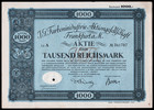 1926 Ig Farben  of Zyklon B Infamy  First Year 2 Piece Stock Certificate Set Vg 