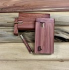 Aromatic Cedar Wood 3 5    Dugout Stash Box W Bat one Hitter Pipe   Poker Set- Usa