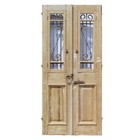 Pair Of Reclaimed 44    French Colonial Doors With Iron Inserts  Ned2301