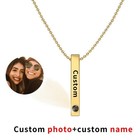 Customized Photo Projection Necklace Stainless Steel Partner Gifts Engraved Name