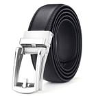 Men s Belt Leather Ratchet Belts Automatic Buckle 1 37inch Width