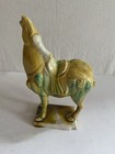 Colorful Chinese Tang Dynasty Sancai Glazed War Horse Figurine Flaw Read Vtg