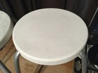Lot Of 2 Vintage Ikea 18557 Retro White Plastic Stool Metal Legs 70s wrongway052