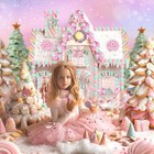 7x5ft Christmas Candy House Backdrop Pink Mint Green Photography Party Prop