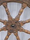 Ship Wheel Mahogany  And Steel 36  Diameter Antique - Unbranded Neat Decor Item