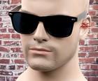 Extra Large Horn Rim Gangster Retro Sunglasses Super Dark Lens Black K31sd