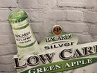 Bacardi Silver Green Apple Sign Tin Metal