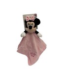 Disney Baby Minnie Mouse Lovey Security Blanket Pink Plush Baby Lovey Satin Back
