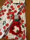   Tomatoes   Kitchen  Dish Towels With Crochet Ring Holder  3 Pc Set 
