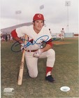 Pete Rose Signed 8x10 Licensed Photo Hit King Reds Spring Training Jsa Coa Kneel