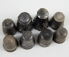 Vintage 8 Lot Sterling Silver Thimble Textured Floral Seamstress Various Styles