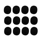 12 Pack Foam Microphone Windscreen  Black Mini Mic Foam Covers For Small Lapel 