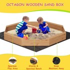 Wooden Sandbox With Lid     Bench large Outdoorsand Pool With Pad for Kids 3-8