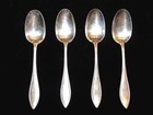 4 Antique Silverplate Soup Spoons  Rogers Bros   1895 Vesta Beaded Pattern