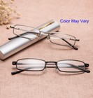 6 Pairs Reading Glasses Thin Reader Glasses Unsex Tube Hard Case Color May Vary 