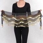 Sexy Belly Dance Dancing Hip Skirt Scarf Wrap 3 Rows Gold silver Coin Belt Dress