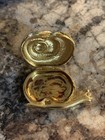 Vintage Est  e Lauder Enamel Snail White Linen Solid Perfume Compact New