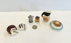 Vintage Tiny Pancake  Syrup  Coffee  Grinder  Cake Salt   Pepper Shakers Set