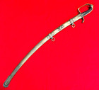 Antique French Napoleonic Hussar Officer Sword Ornate Mounts W  Metal Scabbard