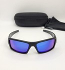 Oakley Custom Gascan S Small Polished Black W  Galaxy Blue Polarized Authentic 