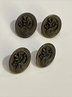 Set Of 4  Antique Metal Buttons Brass Faceted  Cut Steel Beautiful Lot 