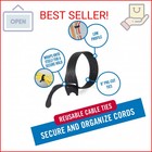 Velcro Brand One-wrap Cable Ties   25pk   8 X 1 2  Black Cord Organization Strap