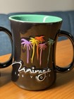 Vintage Mirage Las Vegas Casino Coffee Mugs Set Of 2 Palm Trees Black Colorful