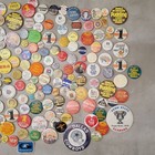 Over 260 Vintage Lot Of Pin Back Buttons Advertising Travel Sports Fast Food Etc