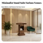 Floor Standing Lectern Modern Design Floor Lectern With Storage Shelves Stable