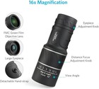 16x52 Monocular Telescope - High Power Starscope Monocular - Waterproof