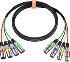 6ft 4 Channel Xlr Snake - Premium Xlr Male To Xlr Female Snake Cable For Live