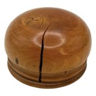 Antique Threaded Wood Box Small Turned Burl For Keepsakes Jewelry As Is Cracked